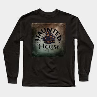 Haunted House On Dark Background Long Sleeve T-Shirt